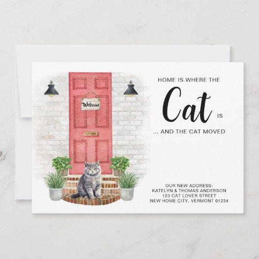 家は猫が動く引っ越しました 案内状 (正面)