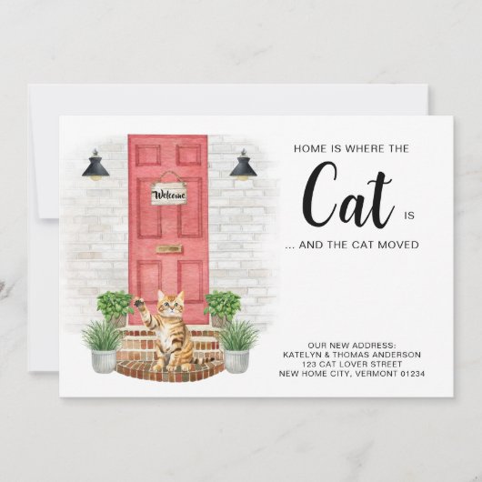 家は猫が動く引っ越しました 案内状 (正面)