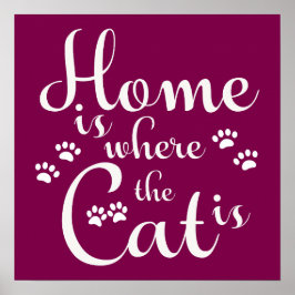 家は猫が小さな足である場所 ポスター