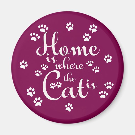 家は猫が小さな足である場所 マグネット (正面)