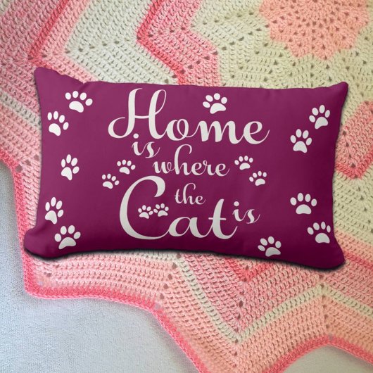 家は猫が小さな足である場所 ランバークッション