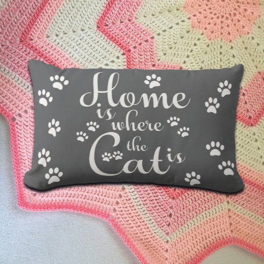 家は猫が小さな足である場所 ランバークッション