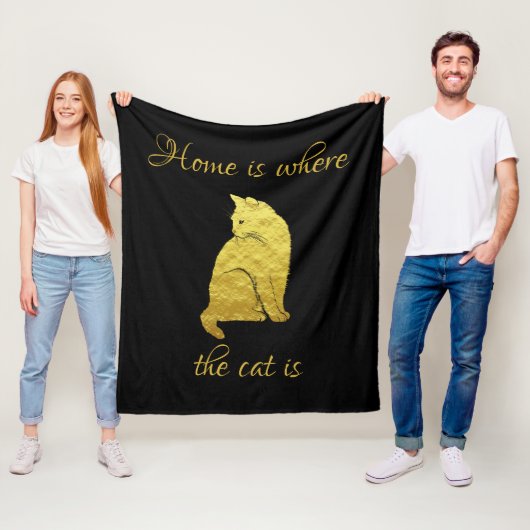 家は猫のいる所 フリースブランケット (インサイチュ)