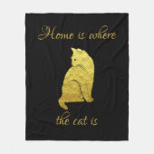 家は猫のいる所 フリースブランケット (正面)