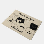 家は猫の//猫の落書きなしでは家ではないです ドアマット (アングル)