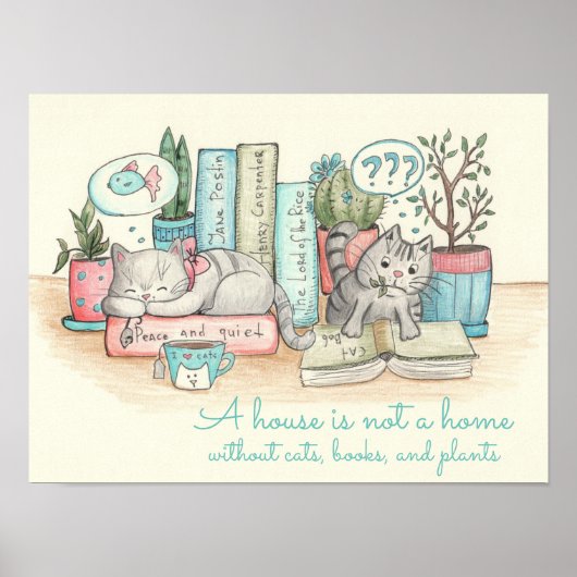 家は猫や本のない家ではなく… ポスター (正面)