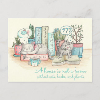 家は猫や本のない家ではなく… ポストカード