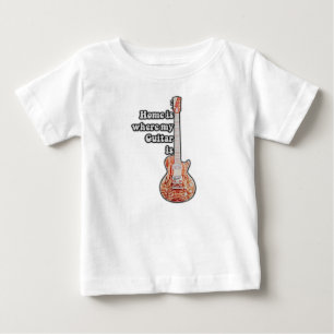 家は私のギターがある。ヴィンテージブラウン ベビーTシャツ