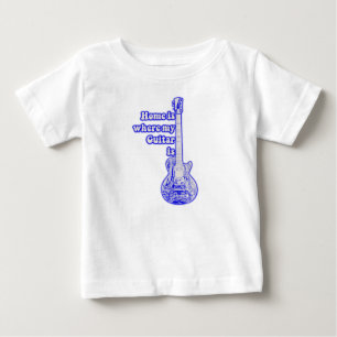 家は私のギターがある。ヴィンテージブルーギター ベビーTシャツ