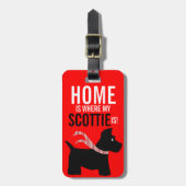 家は私のスコッチテリアが旅行ラベルであるところです ラゲッジタグ (正面縦)
