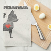 家は私のチワワがWoodblockの印刷であるところです キッチンタオル (四つ折り)