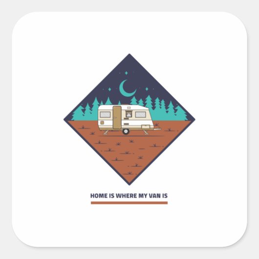 家は私のバンがある場所 スクエアシール (正面)
