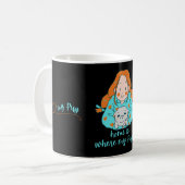 家は私のパグがかわいい犬の赤毛の女の子 コーヒーマグカップ (正面左)