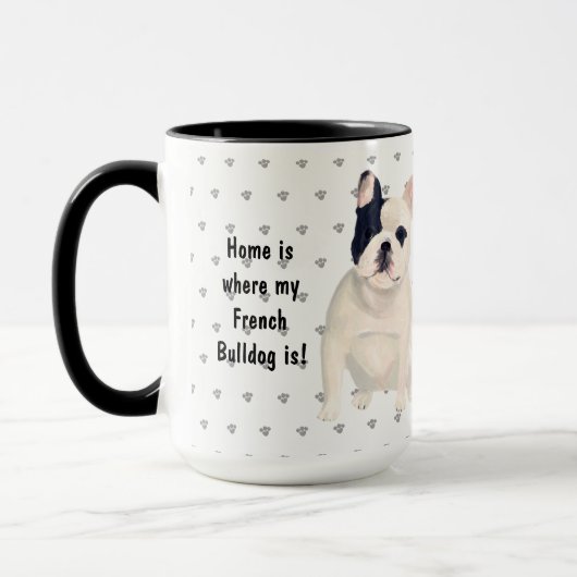 家は私のブルドッグフランスのが犬のママパパ マグカップ (左)