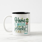 家は私の植物がある場所パーソナライズされた ツートーンマグカップ (左)