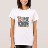 家は私の母がレトロタイポグラフィ Tシャツ (正面)