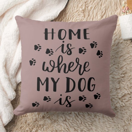 家は私の犬がいる場所…化粧枕 クッション (ブランケット)
