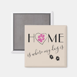 家は私の犬が可愛い引用文シンプルベージュ マグネット