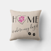 家は私の犬が引用文かわいいベージュエレガントだ クッション (裏面)
