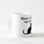 家は私の猫があるところです コーヒーマグカップ (正面左)