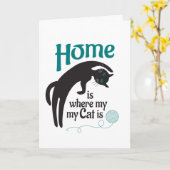 家は私の猫がいる所 カード (黄色い花)