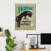家は私の猫がいる所 ポスター (ホームオフィス)
