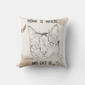 家は私の猫がいる所、家は猫がいる所 クッション (正面)