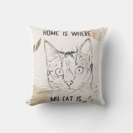 家は私の猫がいる所、家は猫がいる所 クッション (正面)