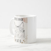 家は私の猫がいる所、家は猫がいる所 コーヒーマグカップ (正面左)