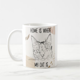 家は私の猫がいる所、家は猫がいる所 コーヒーマグカップ