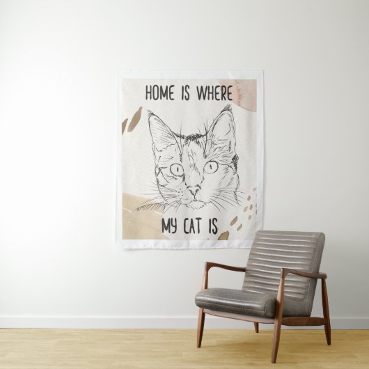 家は私の猫がいる所、家は猫がいる所 タペストリー (インサイチュ)