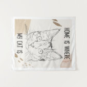 家は私の猫がいる所、家は猫がいる所 タペストリー (正面(横))