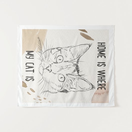 家は私の猫がいる所、家は猫がいる所 タペストリー (正面(横))