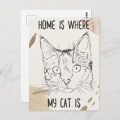家は私の猫がいる所、家は猫がいる所 ポストカード (正面/裏面)
