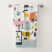 家は私の猫がネームバスルームモノグラムのである場所 バスタオルセット (インサイチュ)