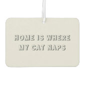 家は私の猫の昼寝カスタムのペット写真 カーエアーフレッシュナー (裏面)