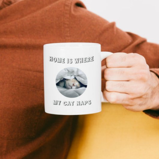 家は私の猫の昼寝カスタム写真 コーヒーマグカップ