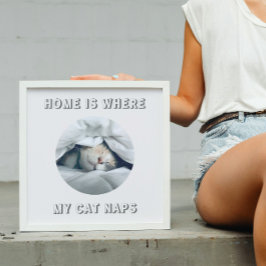 家は私の猫の昼寝カスタム写真 ポスター