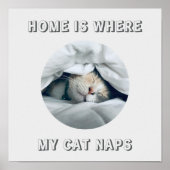 家は私の猫の昼寝カスタム写真 ポスター (正面)