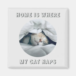 家は私の猫の昼寝カスタム写真 マグネット