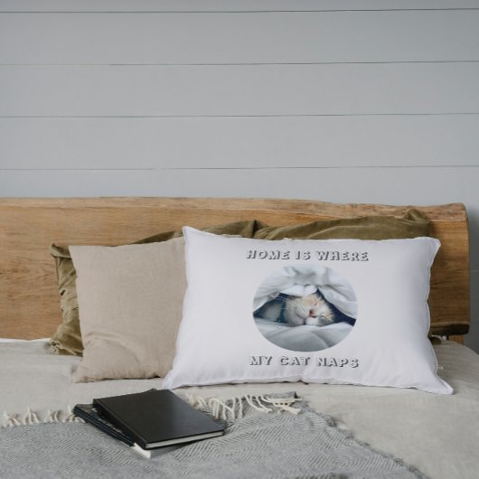 家は私の猫の昼寝カスタム写真 枕カバー