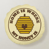 家は私の蜂蜜が丸い装飾用クッション ラウンドクッション (裏面)