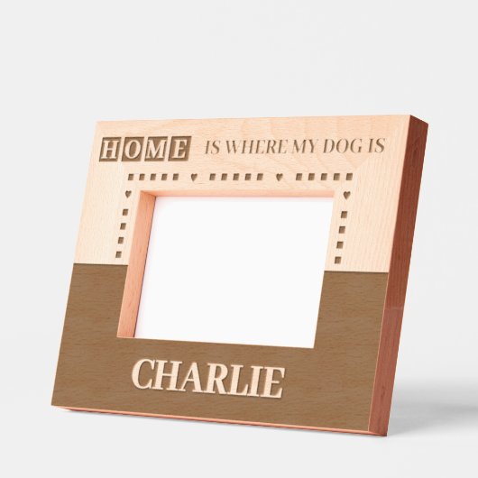 家は私の飼い犬が名前をカスタムする レーザー彫刻フレーム (左)