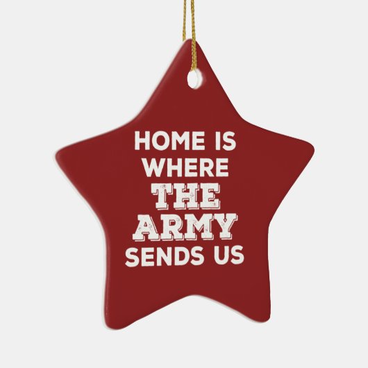 家は軍隊が私達に星のオーナメントを送るところです セラミックオーナメント (右)