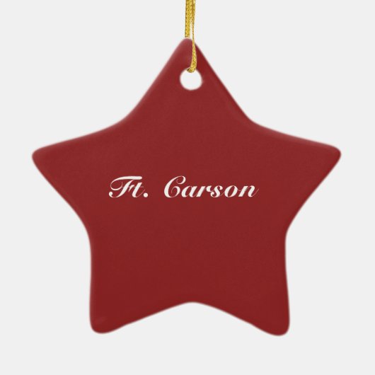 家は軍隊が私達に星のオーナメントを送るところです セラミックオーナメント (裏面)