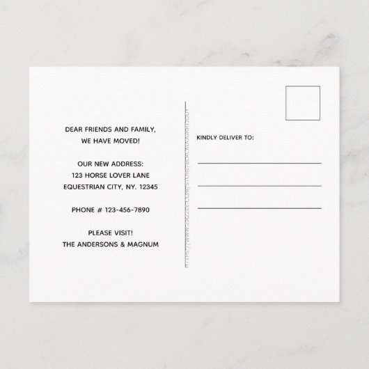 家は馬が移動している場所である 案内ポストカード (裏面)