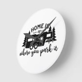 家は駐車する場所 ラウンド壁時計 (傾斜)