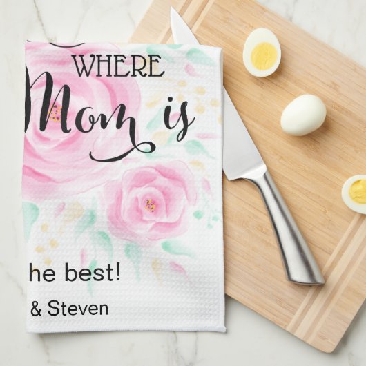 家は、あなたの母が母の日ギフトバラ キッチンタオル (四つ折り)