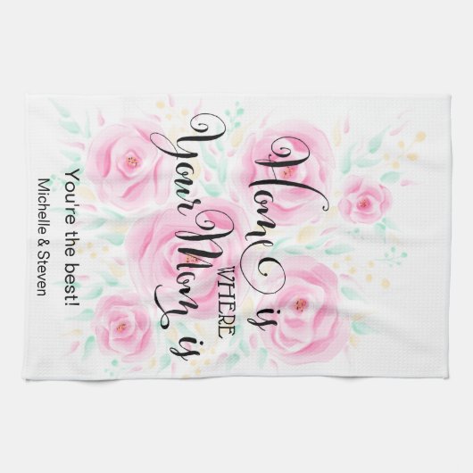 家は、あなたの母が母の日ギフトバラ キッチンタオル (横)