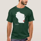 家は-ウィスコンシンハートがあるところです Tシャツ (正面)